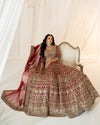 Lehenga - Crop Top Maroon 106A